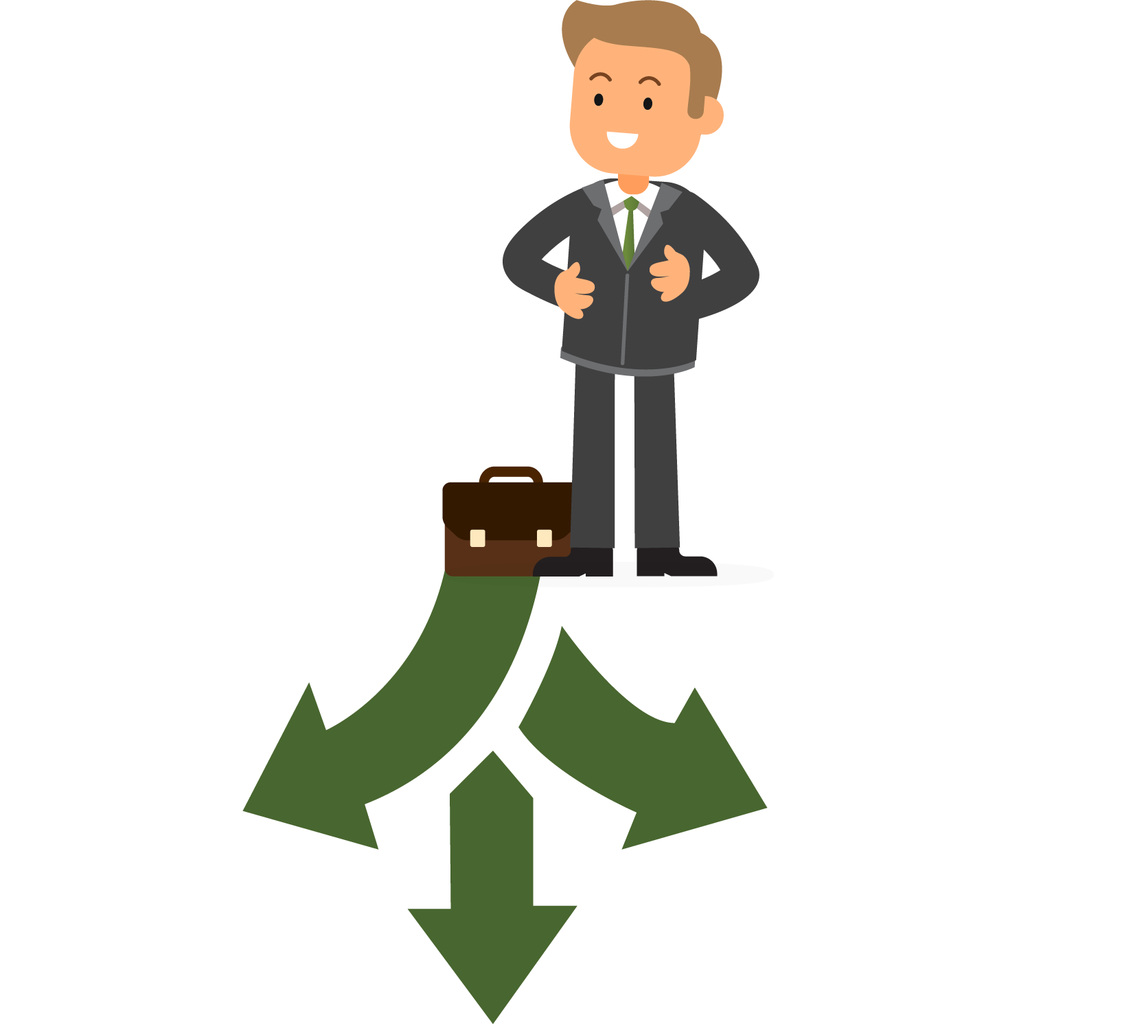 Hombre que no sabe qué camino toma