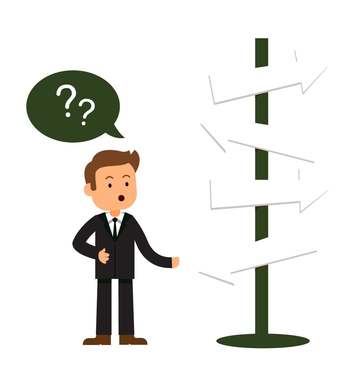 Persona confundida por la toma de decisiones