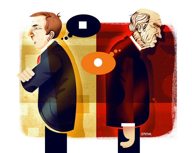 Descuerdo entre dos políticos