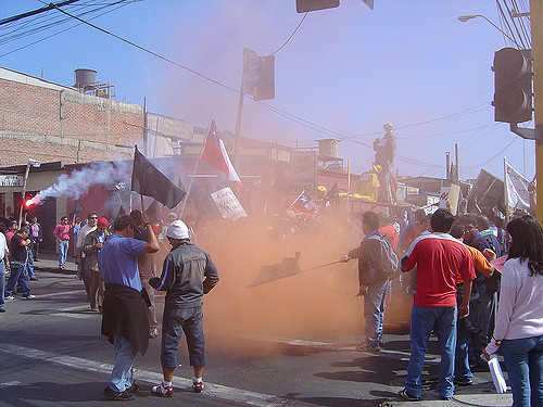 Incendio en protesta social