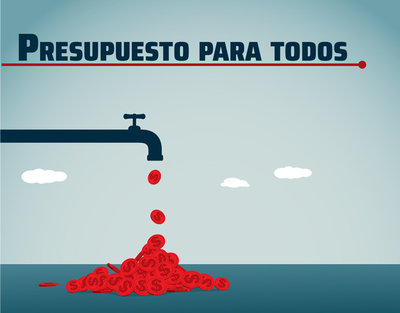 llave de agua dejando caer dinero.