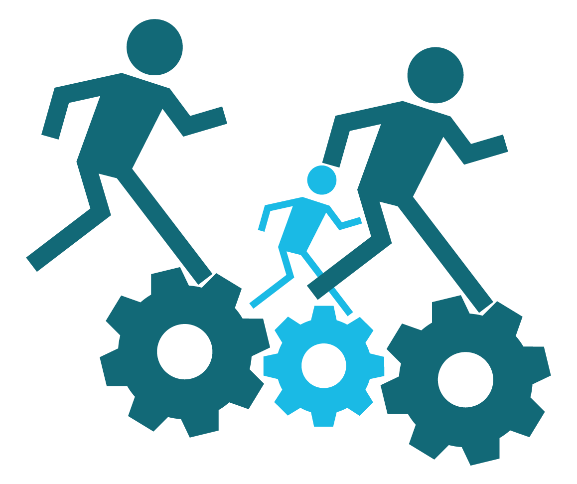 Personas y engranes.