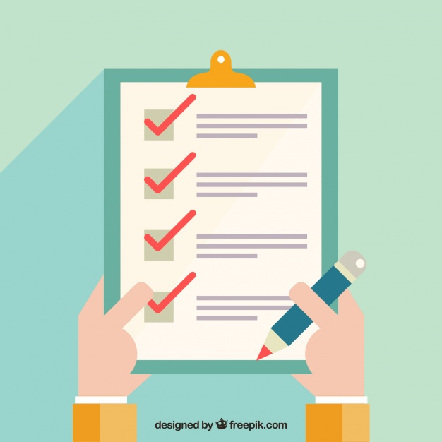 Tabla con una hoja de encuesta