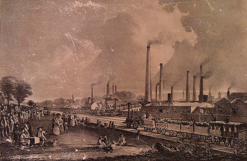 fábrica en la época de la Revolución industrial.