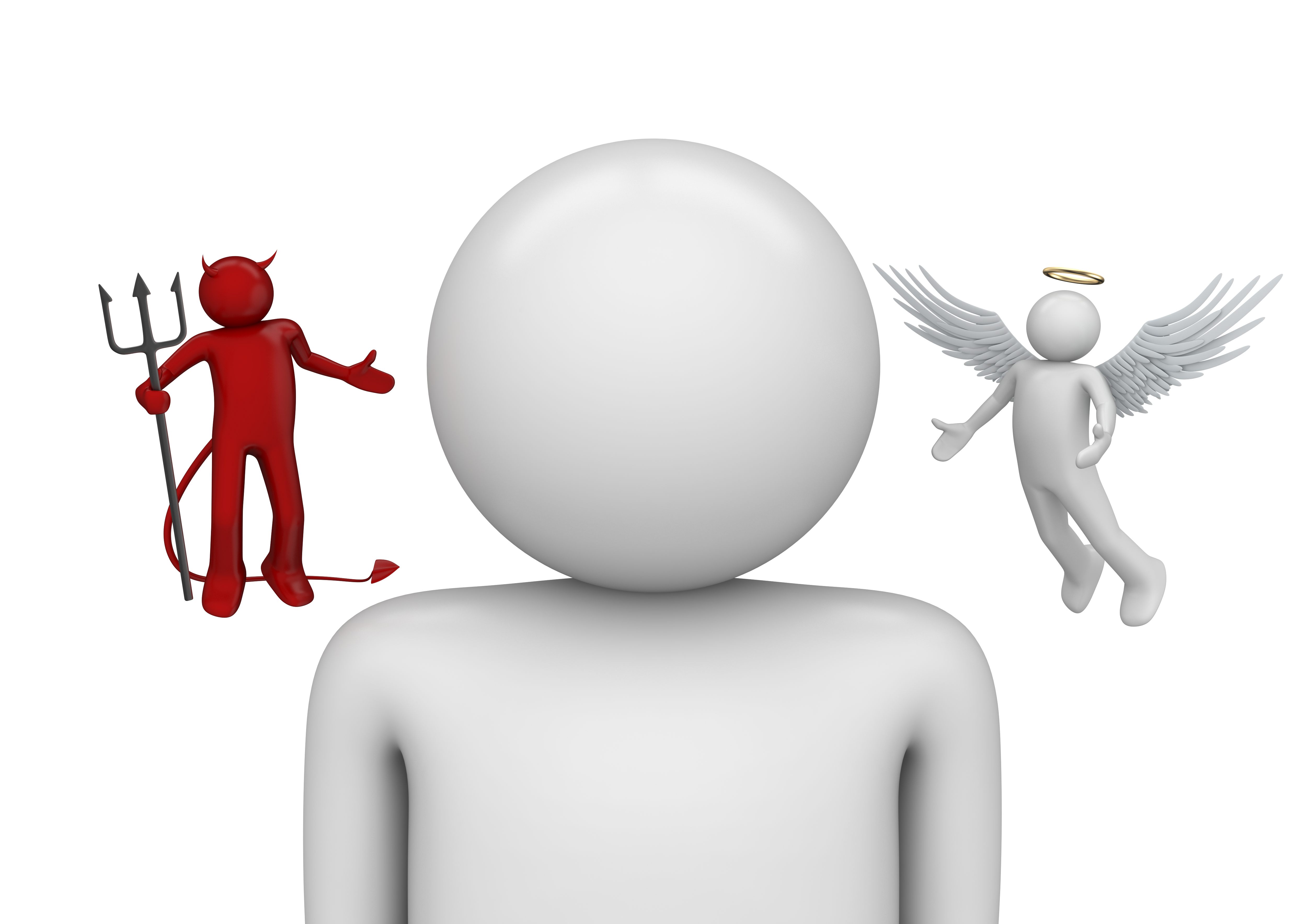 Persona con un ángel y un demonio