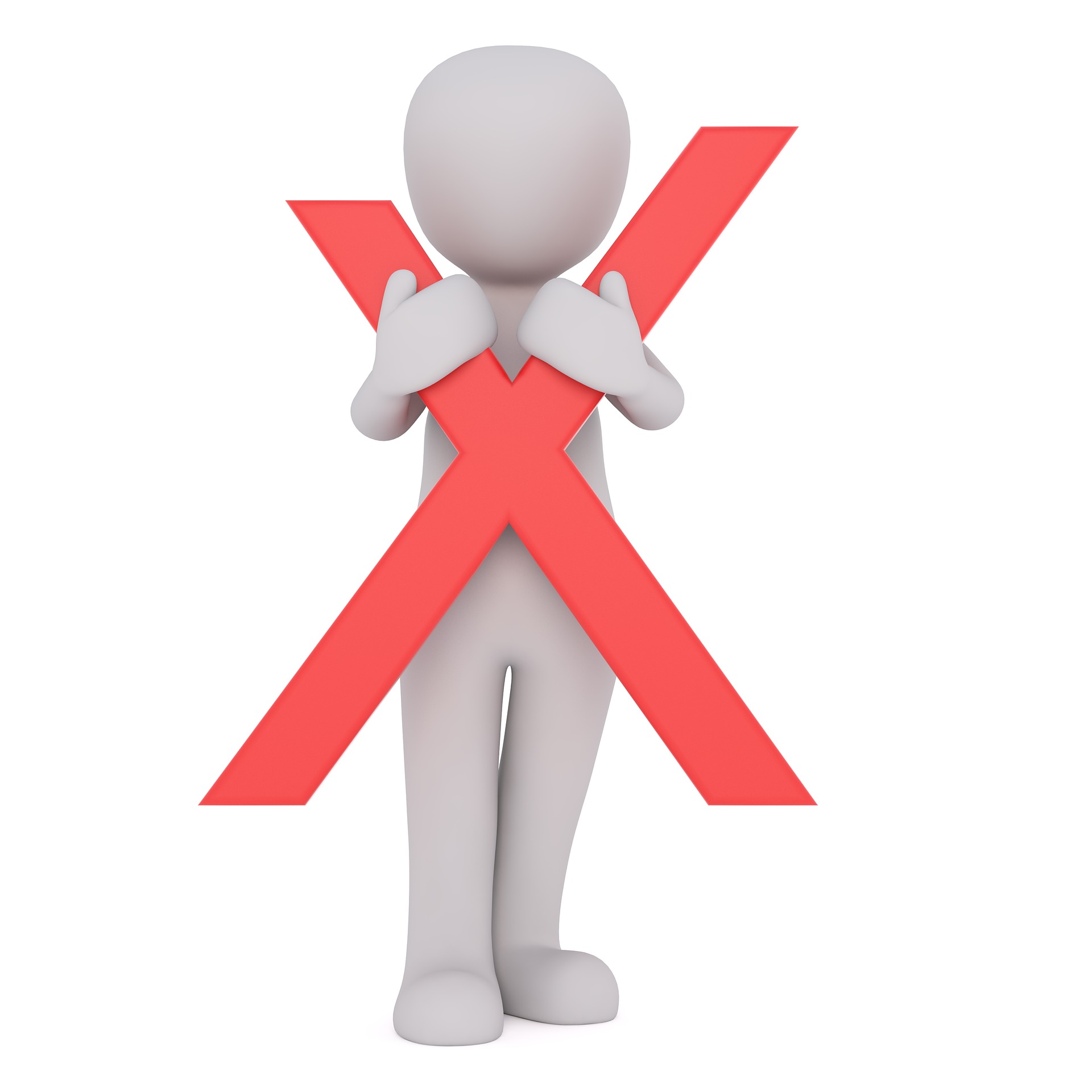 Hombre con ícono de prohibido