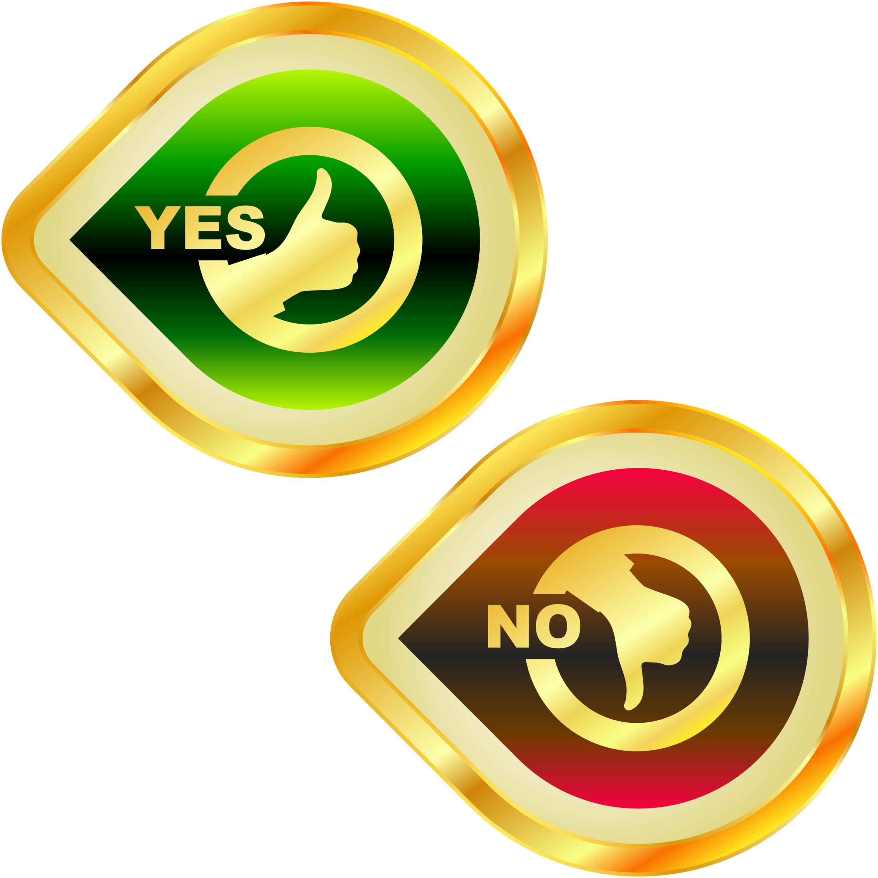 Íconos de positivo y negativo