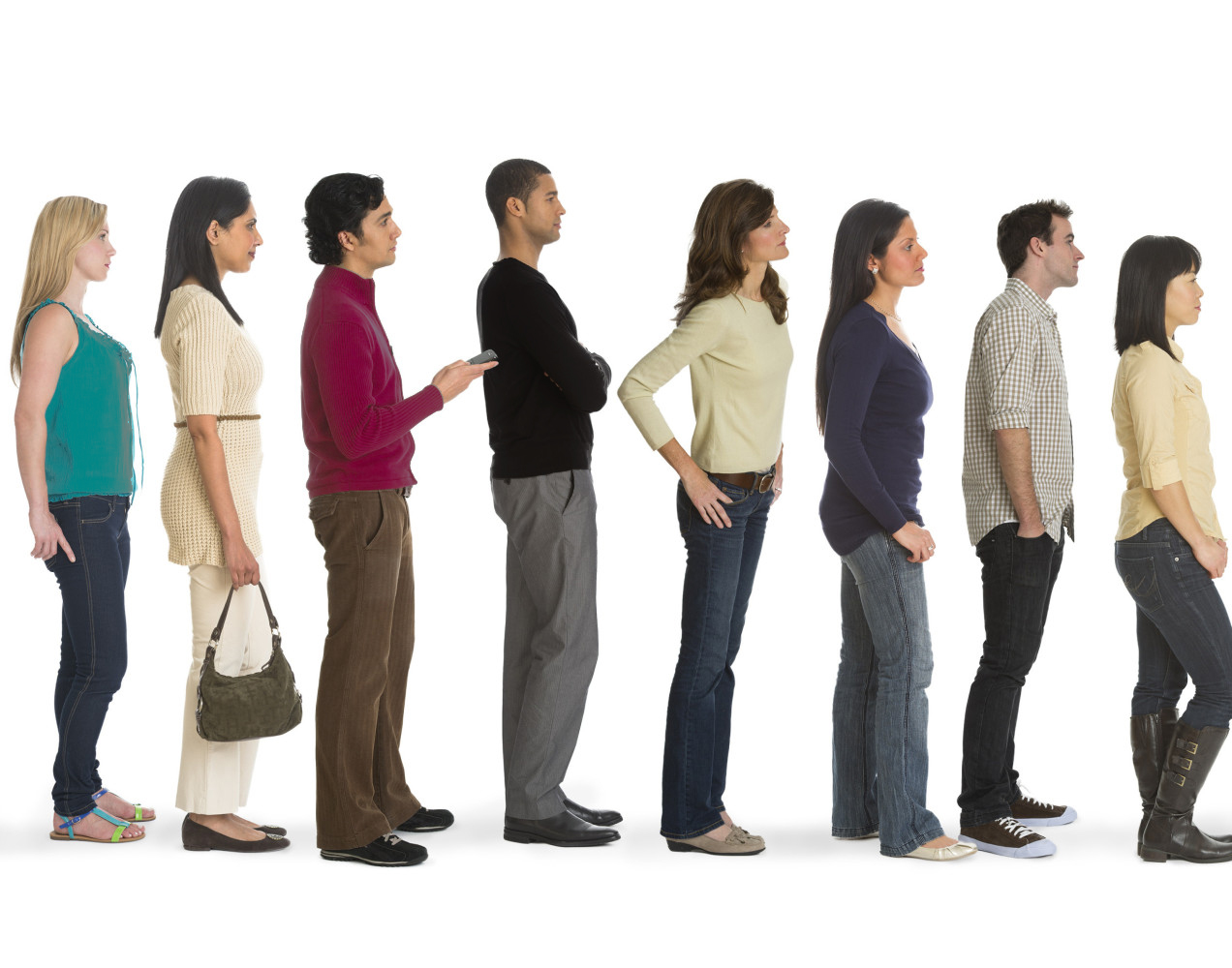 Personas haciendo una fila