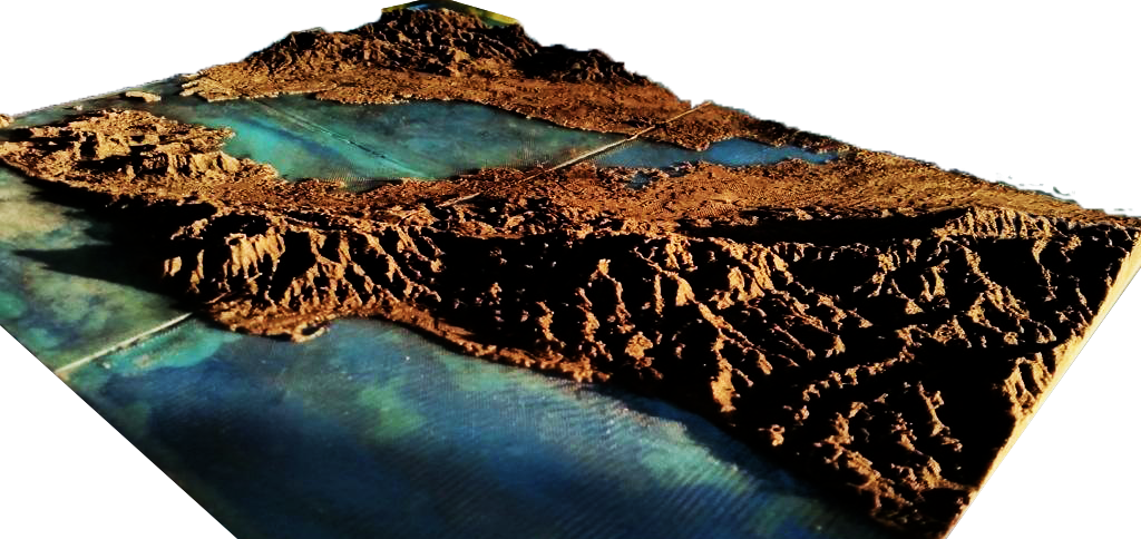 Ilustración que muestra montes de tierra