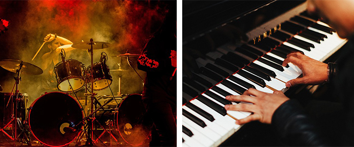 Diferencia entre el sonido de una batería y el de un piano