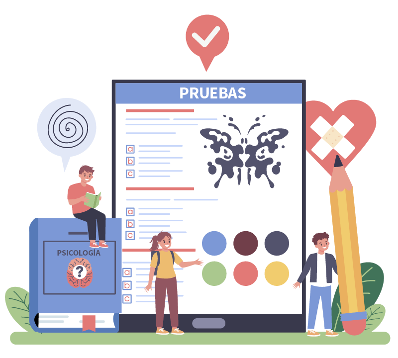 Diferentes test y pruebas psicológicas.