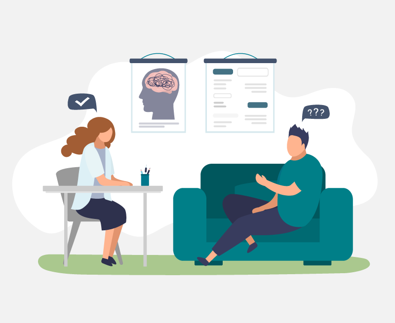 Paciente y psicólogo