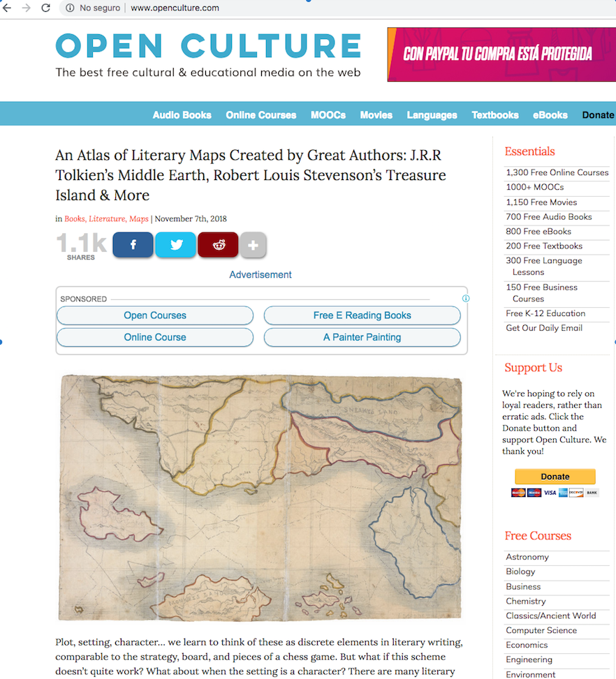 pantalla de la pagina principal