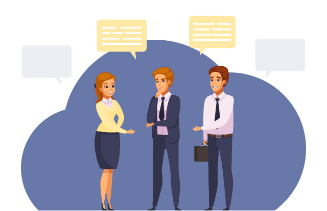 Individuos conversando.