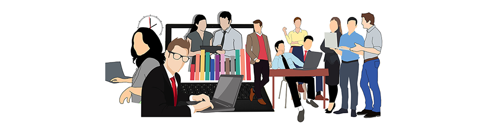 Grupo de trabajo discutiendo en una oficina