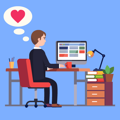 Estudiante realizando tarea por gusto