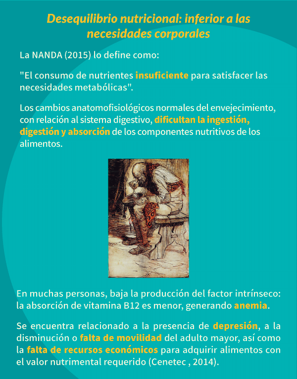 Desequilibrio nutricional -inferior a las necesidades corporales-
