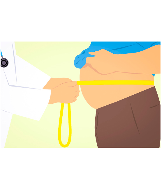 Ilustración de un médico midiendo