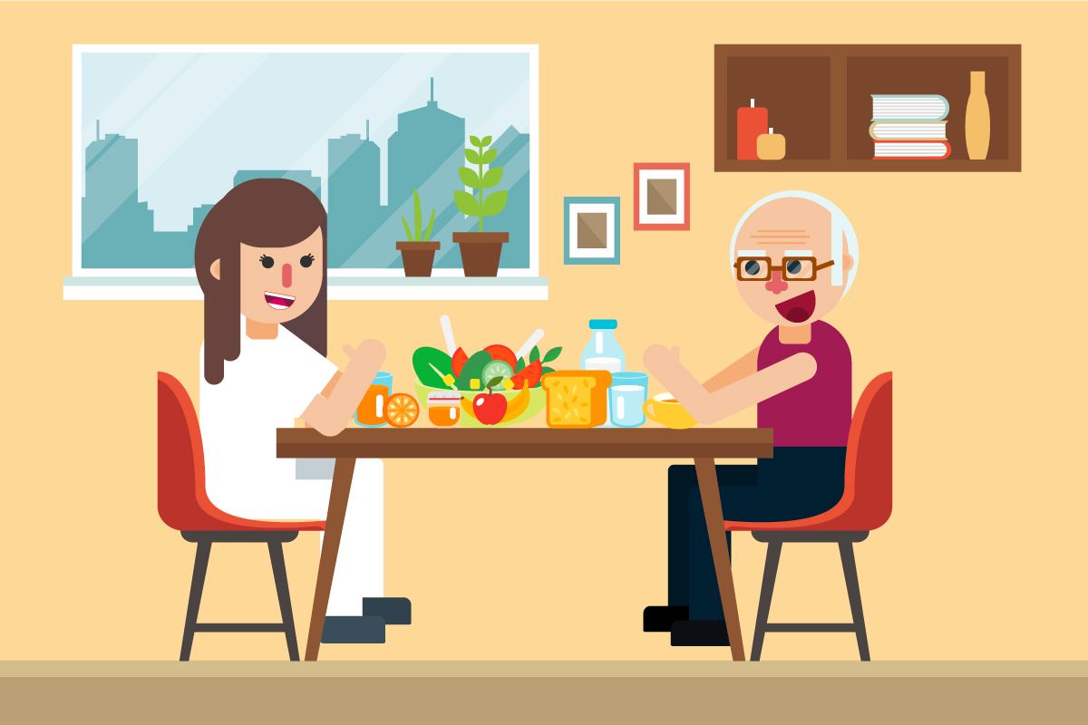 persona adulta y enfermera