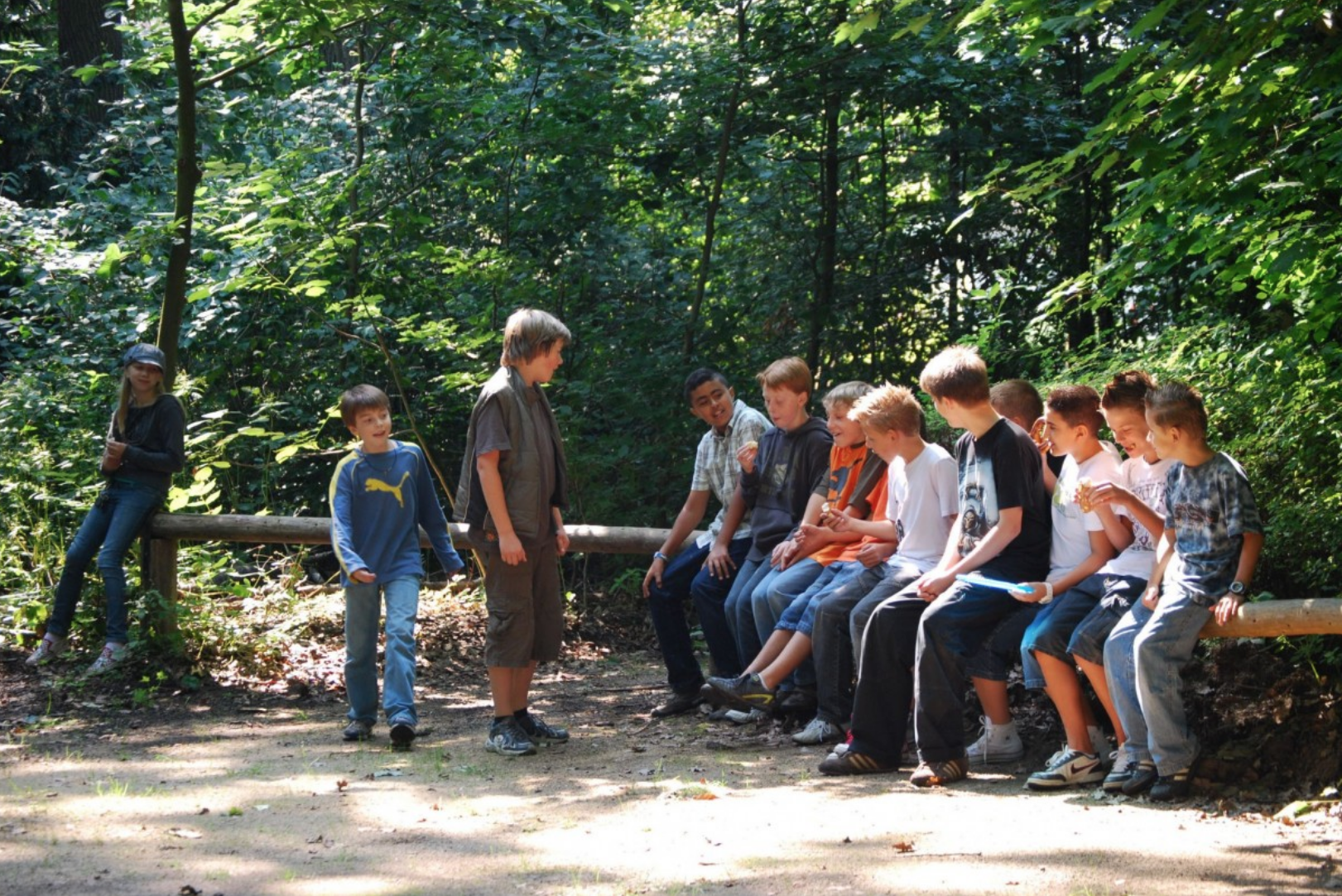 Teenagers in a forest