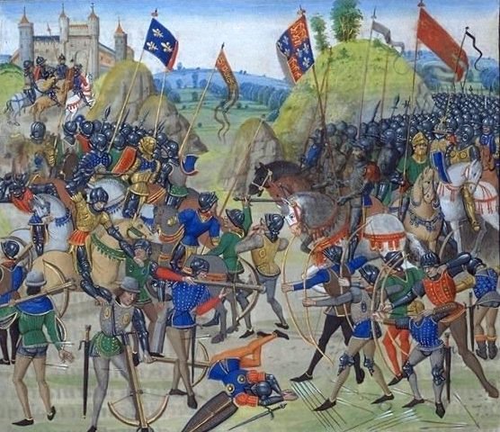 Ilustración de la batalla de Crécy