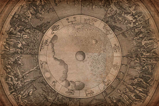 Ilustración de los astros y su influencia en las personas