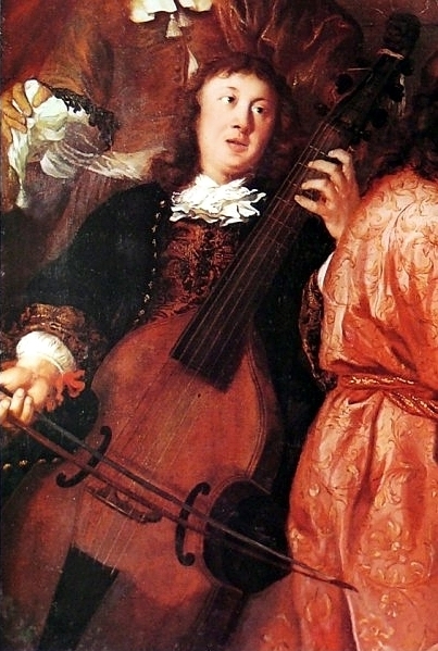 Retrato del compositor luterano D. Buxtehude tocando la viola da gamba