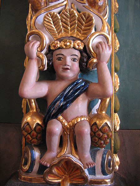 Detalle de la Iglesia de santa María Tonantzintla en Puebla