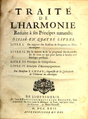 Portada del tratado de armonía de Rameau
