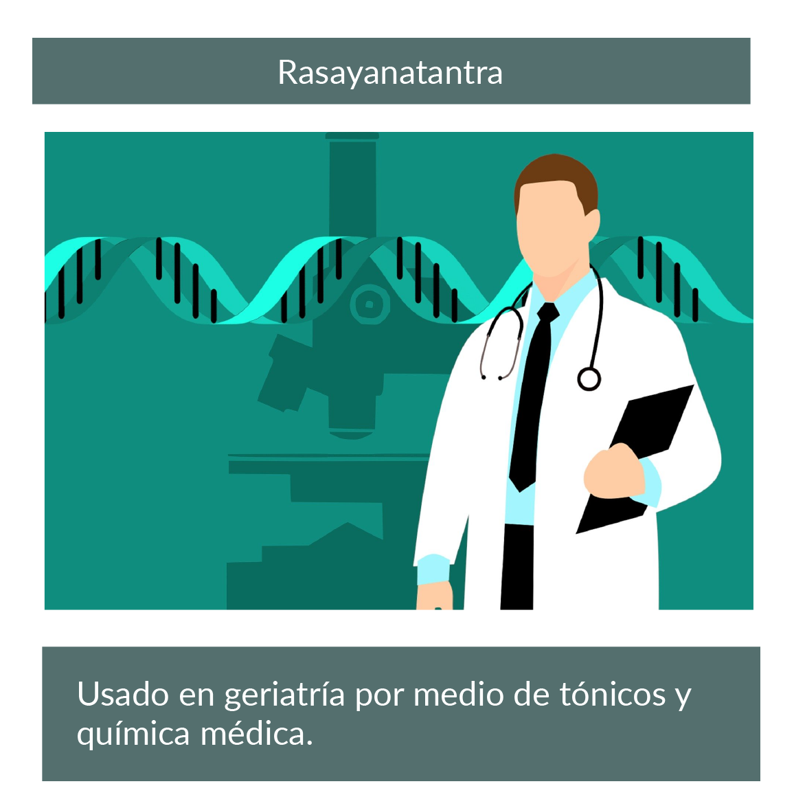 Médico, detrás de él un microscopio