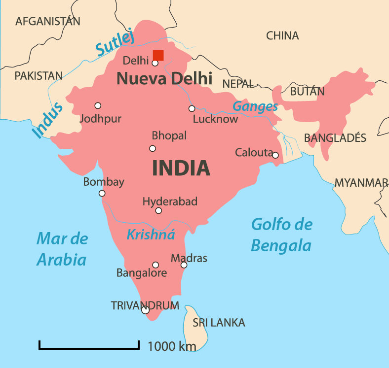 Mapa de la India