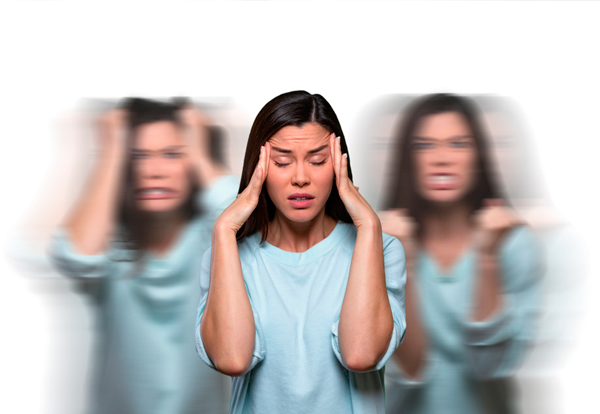 Mujer experimentando diversas emociones