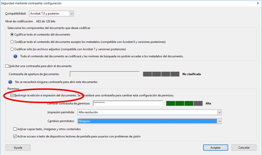Restricción para editar
