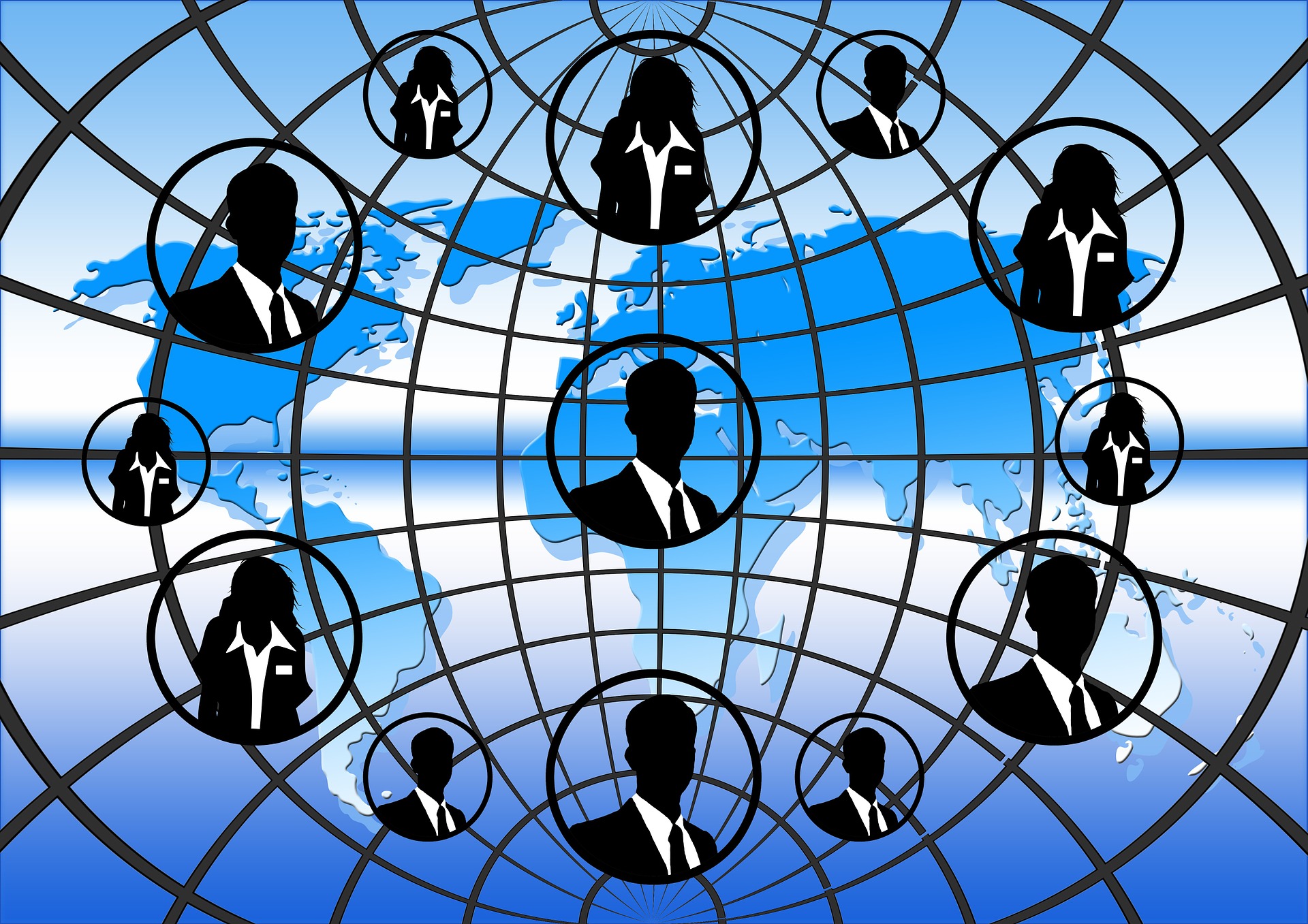 Diferentes personas, situadas en diferentes partes del mundo