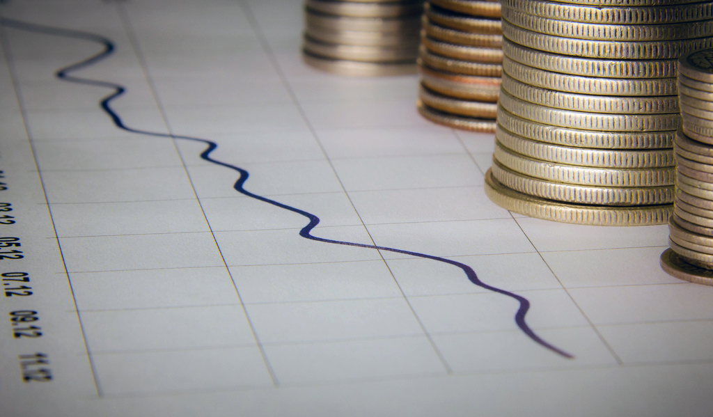 Gráfico con pilas de monedas